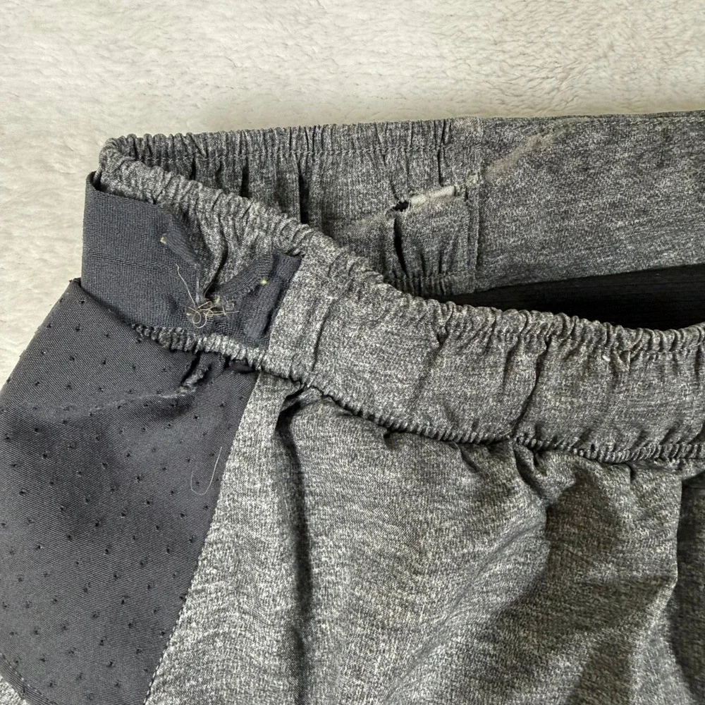 Lululemon Surge Short 6 Mens Small Heathered Black Gray Running Athletic Liner